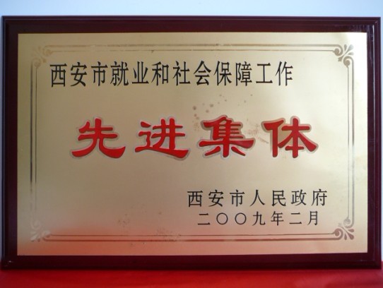 2009年2月，被西安市政府評為西安市就業(yè)和社會保障工作先進(jìn)集體